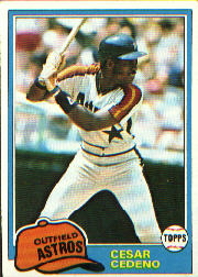 1981 Topps Baseball Cards      190     Cesar Cedeno